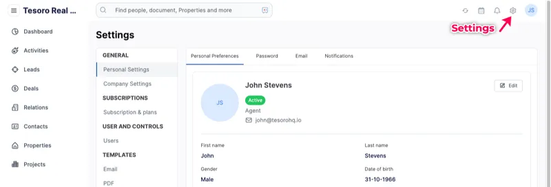 Navigatie naar XML-Import settings